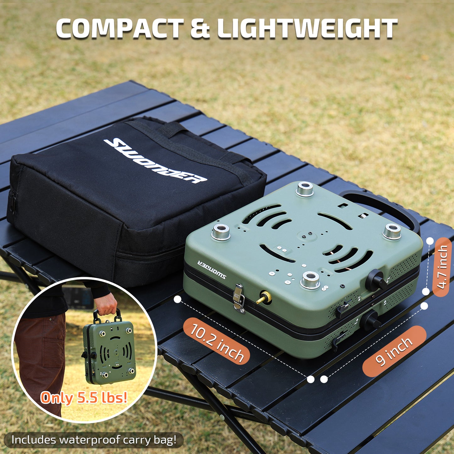 Portable 2-Burner Camping Stove
