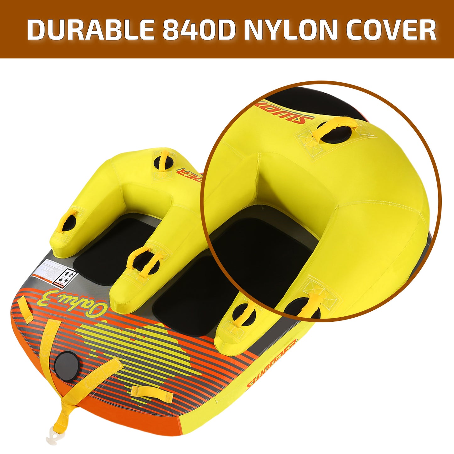 Oahu3 Towable Tube with Tow Ropes Bundle - For 1-3 Riders