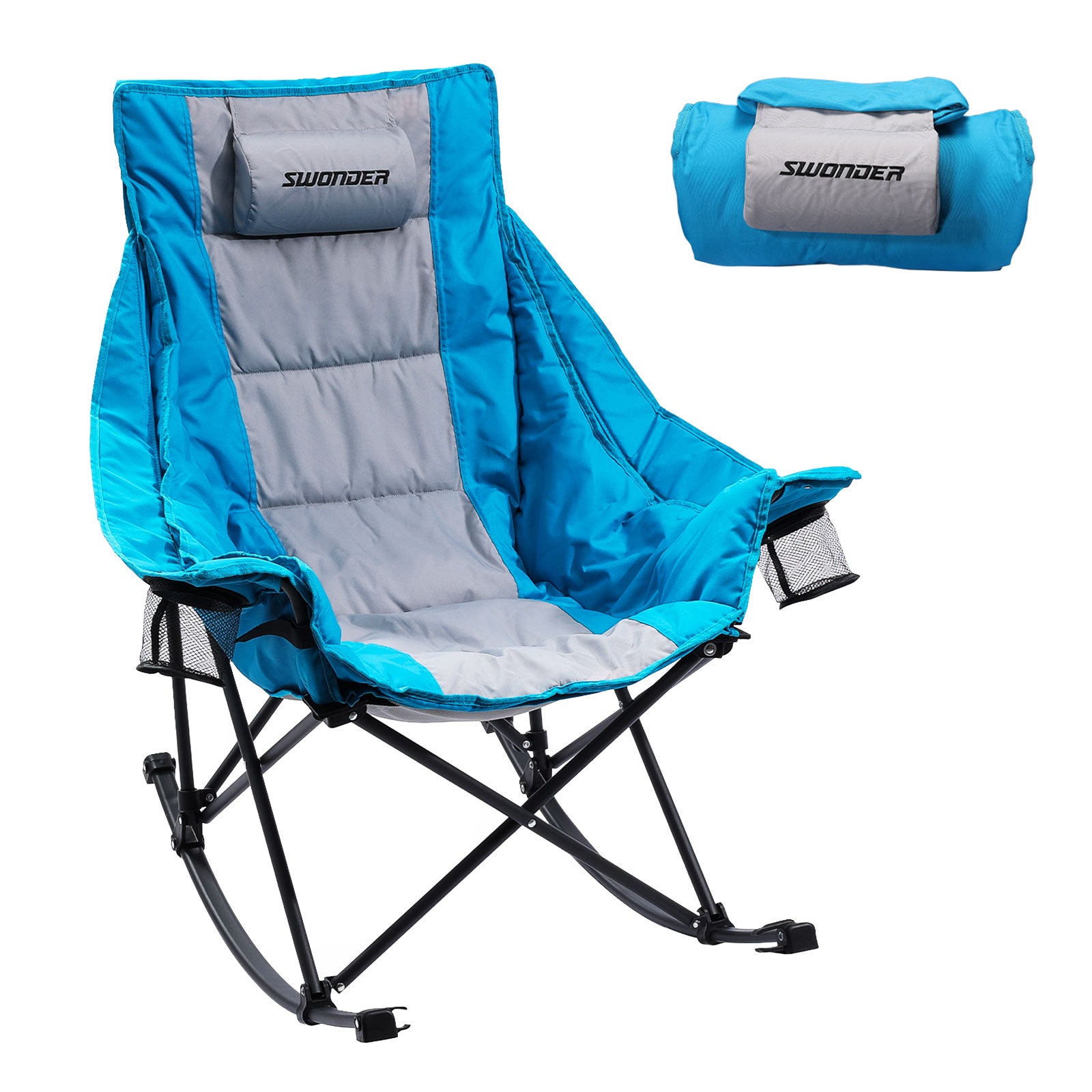 Swonder Oversized Rocking Camping Chair with Innovative 2-in-1 ...