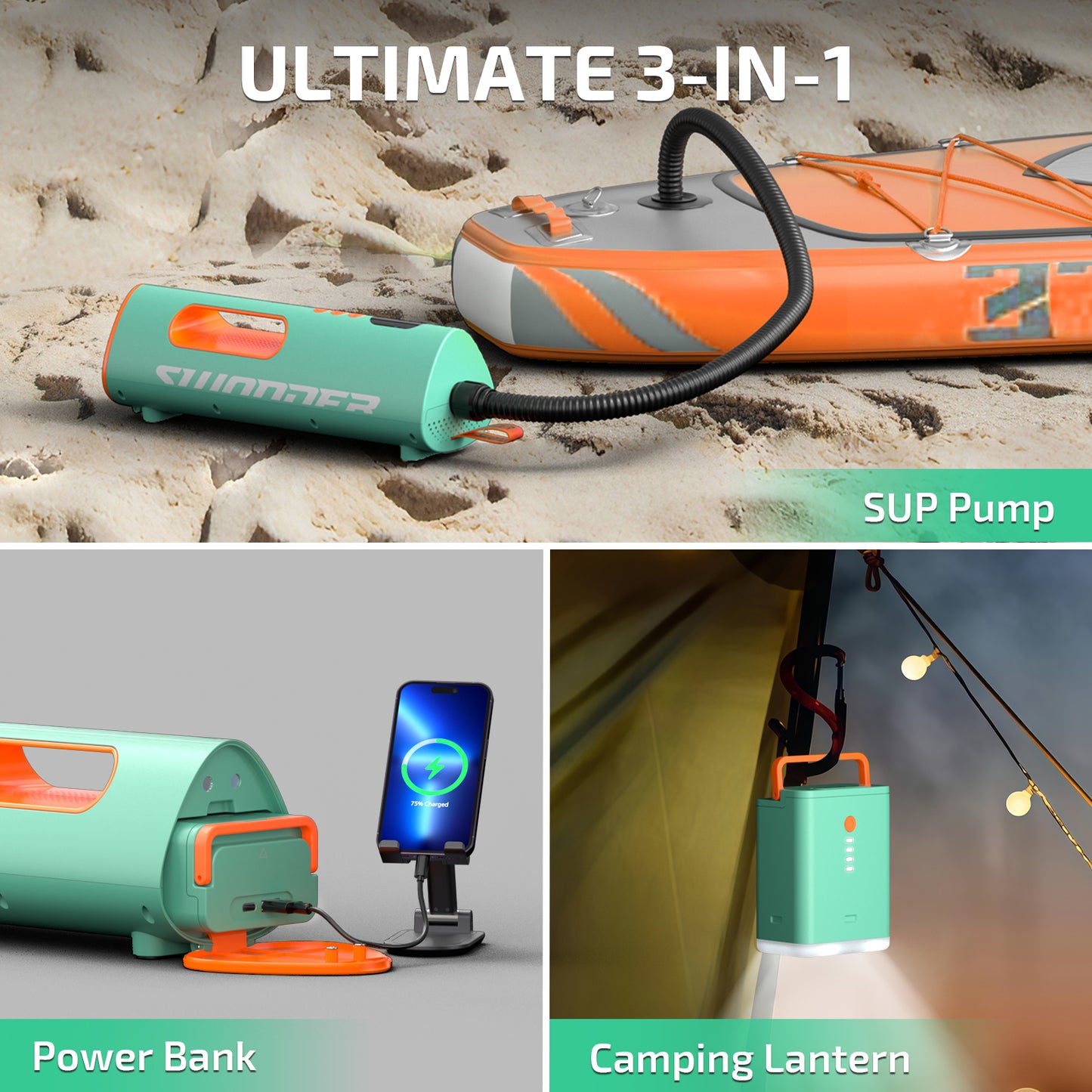 SeaFalcon 5200mAh Rechargeable Paddle Board Pump