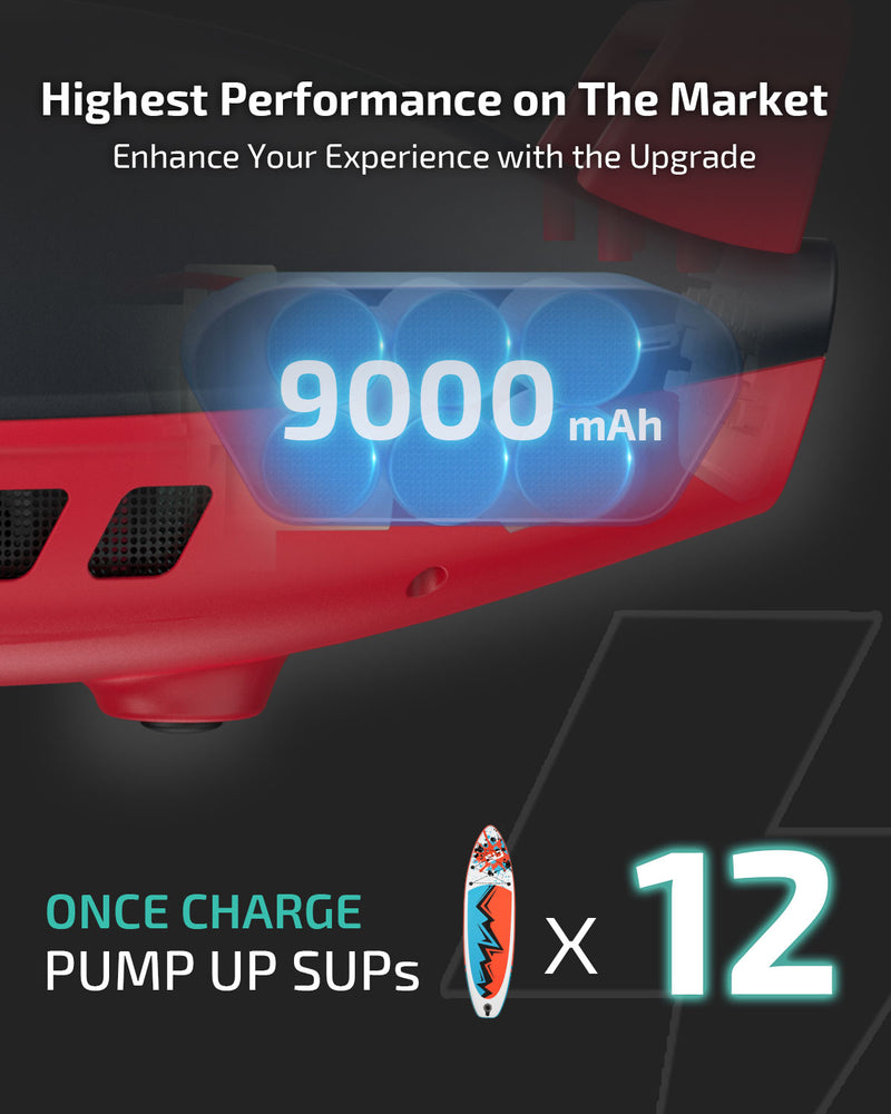Seawolf High-Pressure SUP Air Pump, 9,000 mAh Li-ion Rechargeable Battery
