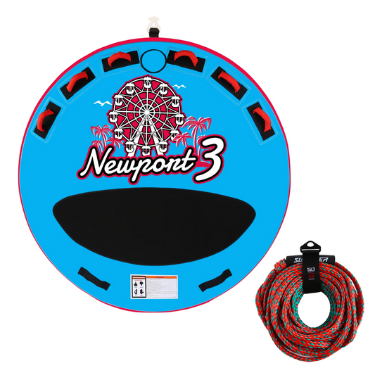 Swonder Newport3 Towable Tube with Tow Ropes Bundle - For 1-3 Riders
