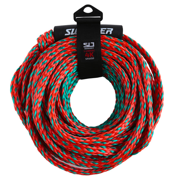2-Section Tow Ropes for Tubing, 1-4 Rider 60FT Ropes for Towable Tubes