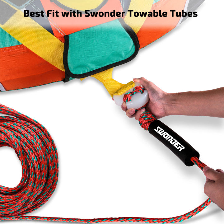 2-Section Tow Ropes for Tubing, 1-4 Rider 60FT Ropes for Towable Tubes