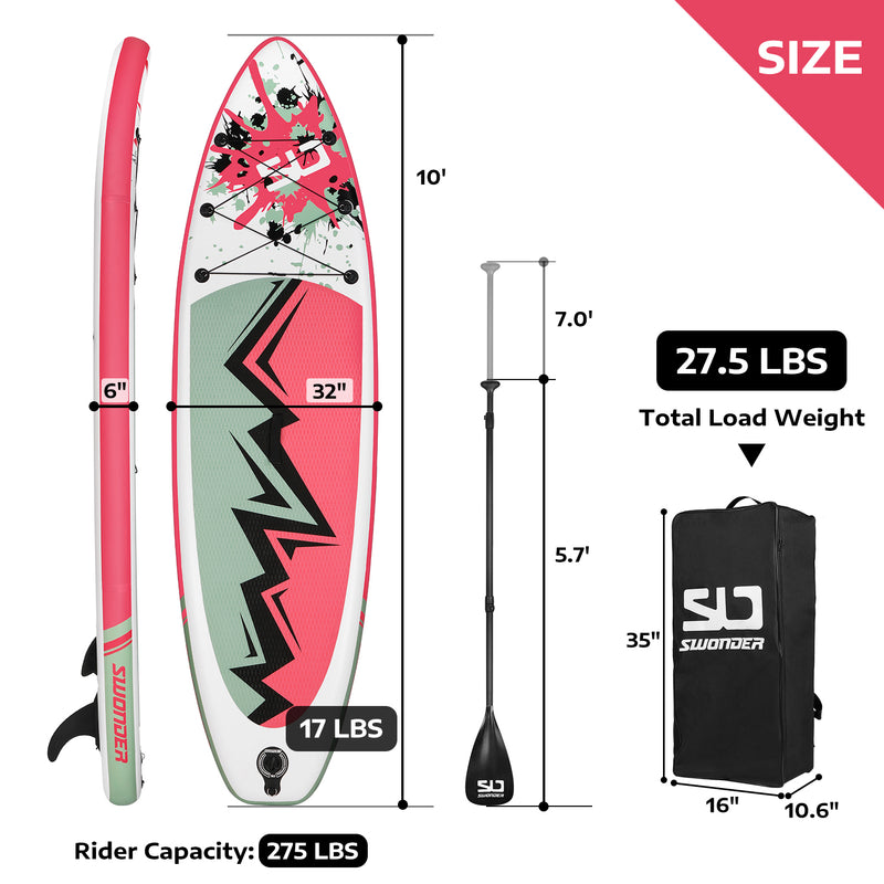 10' Inflatable Stand-Up Paddle Board Set